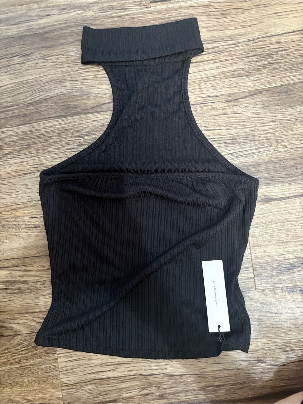 Commense Black Ribbed Halter Tank - Picture 2 of 3